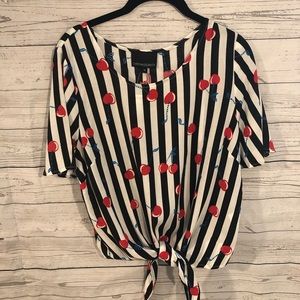NWT Cherry Striped Top